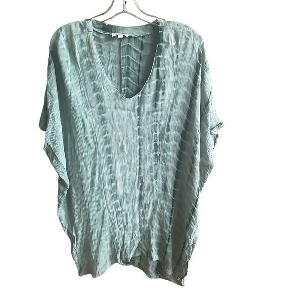 Umgee Tops - Umgee Green Boho Hippie Tie Dye Blouse. Size Large.